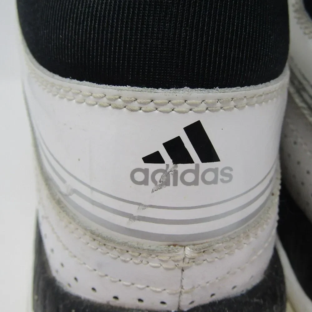 Adidas Men's US 9.5 Athletic Shoes White Black Silver Lace Up Mid Top Basketball
